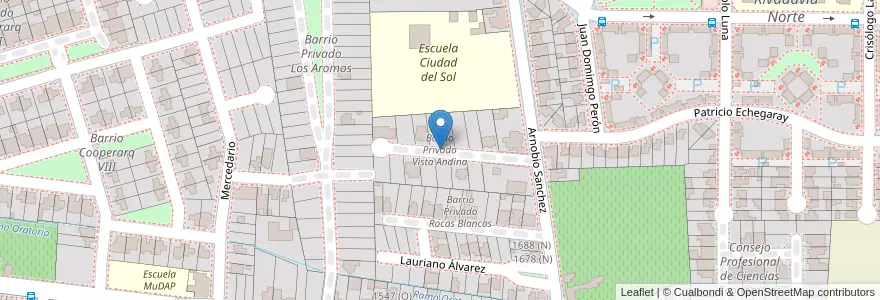 Mapa de ubicacion de Barrio Privado Vista Andina en Argentina, San Juan, Chile, Rivadavia.
