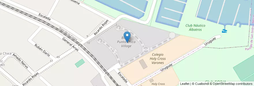 Mapa de ubicacion de Barrio Punta Chica Village en Argentina, Provincia Di Buenos Aires, Partido De San Isidro, Partido De San Fernando, Beccar, Victoria.