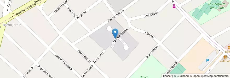 Mapa de ubicacion de Barrio Quince Robles en Argentine, Province De Buenos Aires, Partido De San Isidro, Boulogne Sur Mer.