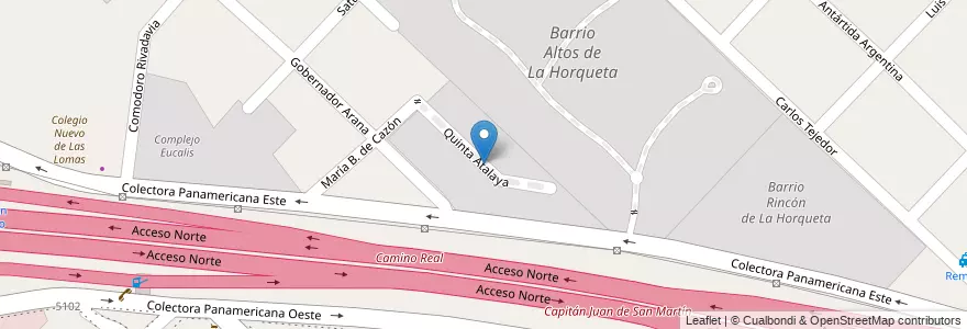 Mapa de ubicacion de Barrio Quinta de Atalaya en Argentine, Province De Buenos Aires, Partido De San Isidro, Boulogne Sur Mer.