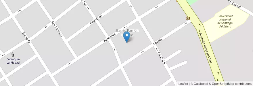 Mapa de ubicacion de Barrio Ramon Carrillo en Arjantin, Santiago Del Estero, Departamento Capital, Santiago Del Estero.