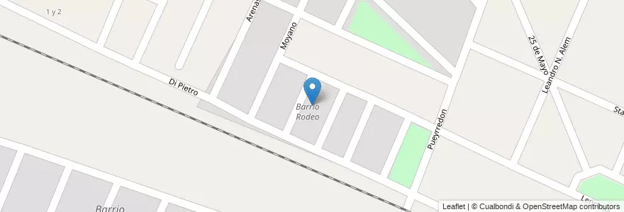Mapa de ubicacion de Barrio Rodeo en アルゼンチン, チリ, メンドーサ州, Departamento Maipú, Distrito Rodeo Del Medio, Rodeo Del Medio.