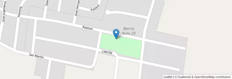 Mapa de ubicacion de Barrio Ruta 20 en الأرجنتين, سان خوان, تشيلي, Caucete.