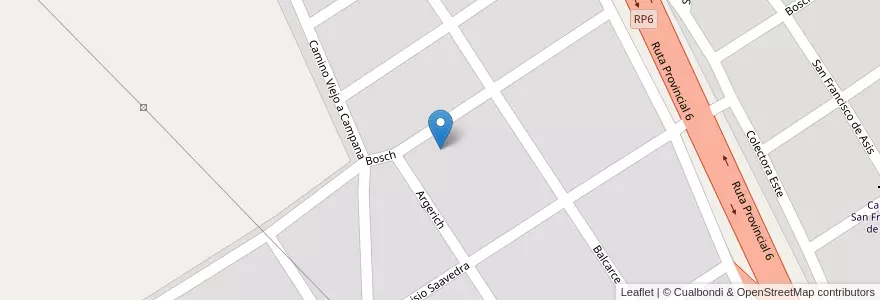 Mapa de ubicacion de Barrio Saavedra en Argentine, Province De Buenos Aires, Partido De Zárate.