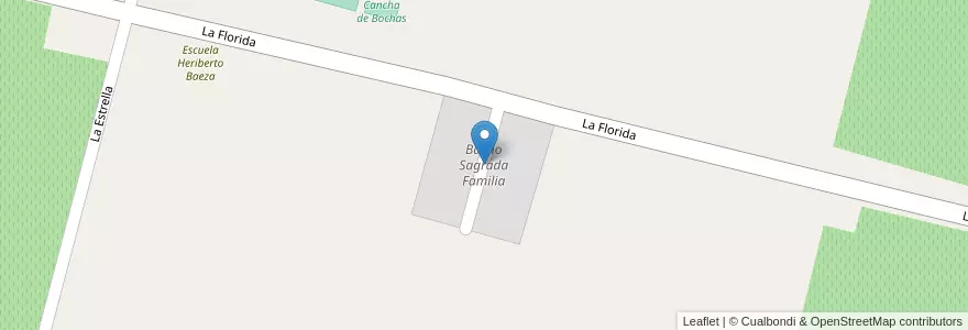 Mapa de ubicacion de Barrio Sagrada Familia en Arjantin, Şili, Mendoza, Departamento Rivadavia.