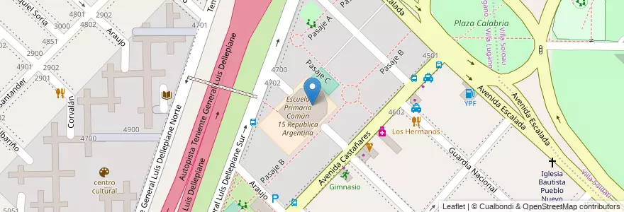 Mapa de ubicacion de Barrio Samoré, Villa Lugano en Arjantin, Ciudad Autónoma De Buenos Aires, Buenos Aires, Comuna 8.