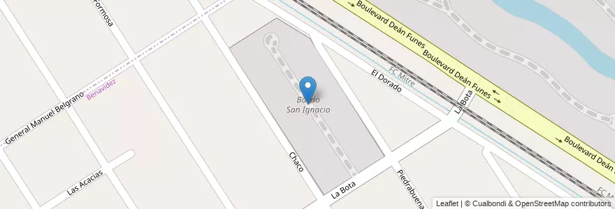 Mapa de ubicacion de Barrio San Ignacio en Argentine, Province De Buenos Aires, Partido De Tigre.