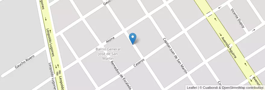 Mapa de ubicacion de Barrio San Martin en アルゼンチン, サンティアゴ・デル・エステロ州, Departamento Capital, Santiago Del Estero.