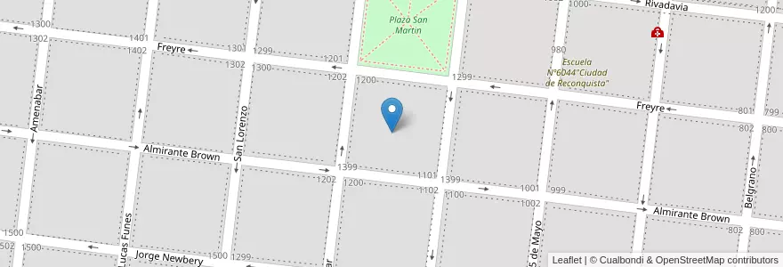 Mapa de ubicacion de Barrio San Martin en 아르헨티나, Santa Fe, Departamento General Obligado, Municipio De Reconquista, Reconquista.