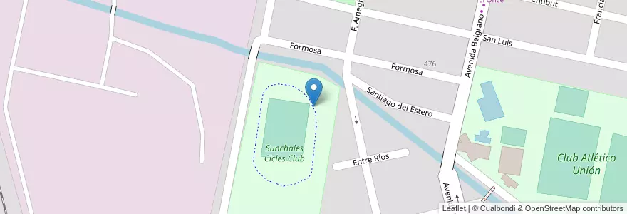Mapa de ubicacion de Barrio Sancor en الأرجنتين, سانتا في, Departamento Castellanos, Municipio De Sunchales.