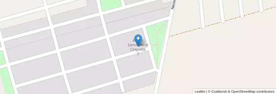 Mapa de ubicacion de Barrio Santa María Conjunto 3 en Arjantin, San Juan, Şili, Chimbas.