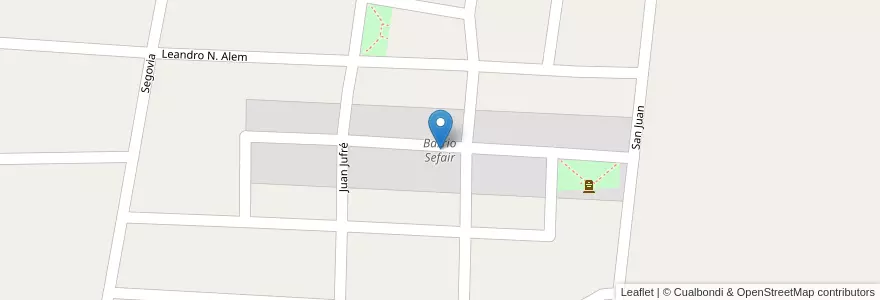 Mapa de ubicacion de Barrio Sefair en アルゼンチン, サンフアン州, チリ, Angaco.