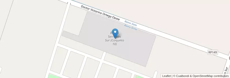 Mapa de ubicacion de Barrio Serranías Sur (Conjunto 10) en Argentinië, San Juan, Chili, Rawson.