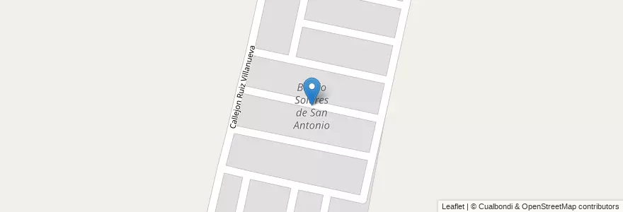 Mapa de ubicacion de Barrio Solares de San Antonio en アルゼンチン, チリ, メンドーサ州, Departamento Guaymallén.