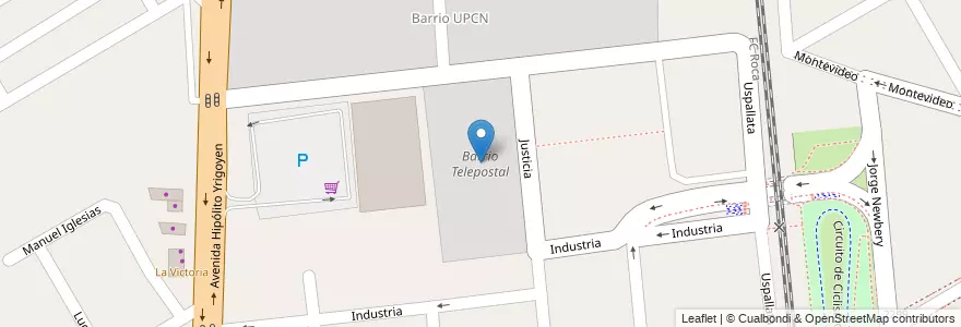 Mapa de ubicacion de Barrio Telepostal en Arjantin, Buenos Aires, Partido De Almirante Brown, Glew.