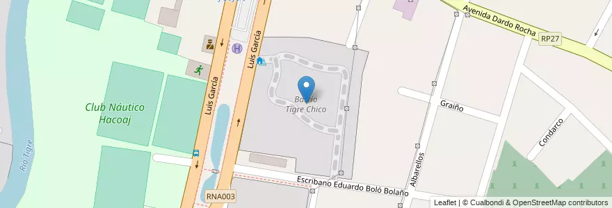 Mapa de ubicacion de Barrio Tigre Chico en Argentinië, Buenos Aires, Partido De Tigre, Tigre.