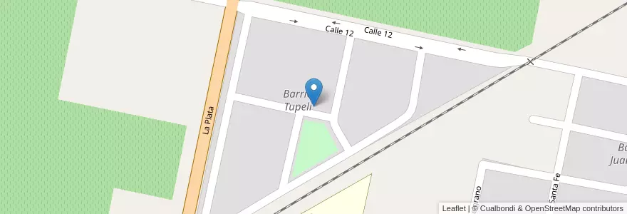 Mapa de ubicacion de Barrio Tupelí en アルゼンチン, サンフアン州, チリ, 25 De Mayo.