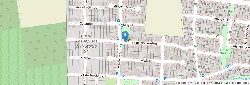 Mapa de ubicacion de Barrio Universidad Católica de Cuyo en Arjantin, San Juan, Şili, Rivadavia.