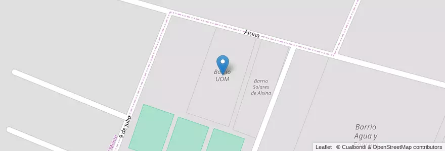 Mapa de ubicacion de Barrio UOM en アルゼンチン, チリ, メンドーサ州, Godoy Cruz, Distrito Luzuriaga, Maipú, Distrito San Francisco Del Monte.