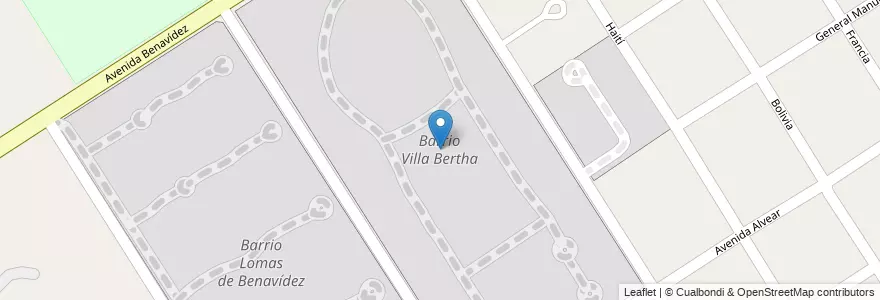 Mapa de ubicacion de Barrio Villa Bertha en آرژانتین, استان بوئنوس آیرس, Partido De Tigre, Benavídez.