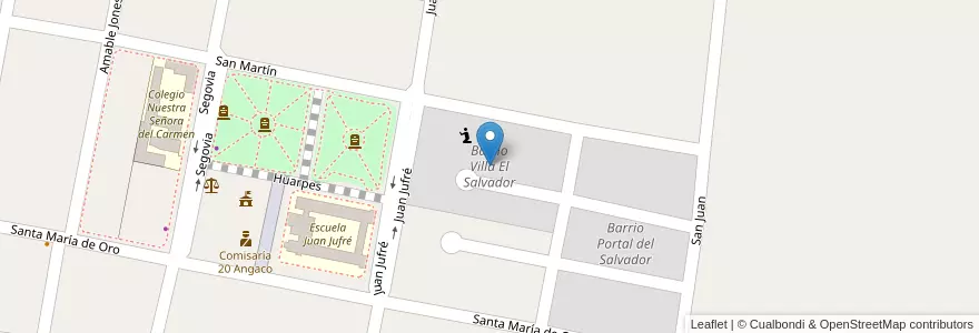 Mapa de ubicacion de Barrio Villa El Salvador en Argentina, San Juan, Chile, Angaco.