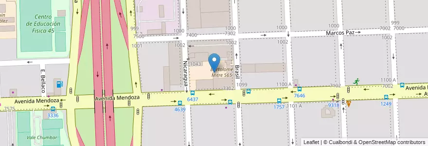 Mapa de ubicacion de Bartolomé Mitre 565 en الأرجنتين, سانتا في, Departamento Rosario, Municipio De Rosario, روساريو.