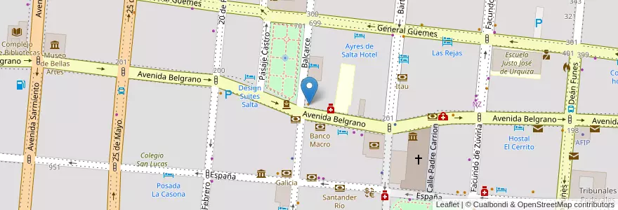 Mapa de ubicacion de Bartom en Argentina, Salta, Capital, Municipio De Salta, Salta.