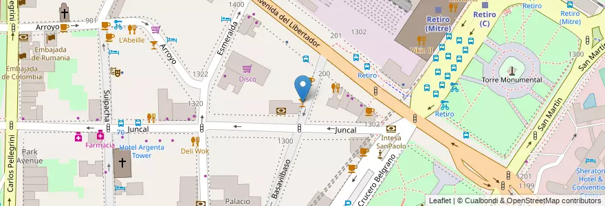 Mapa de ubicacion de BASA, Retiro en Argentinië, Ciudad Autónoma De Buenos Aires, Comuna 1, Buenos Aires.
