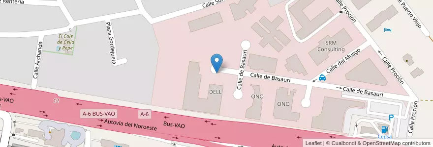 Mapa de ubicacion de BASAURI, CALLE, DE,17 en İspanya, Comunidad De Madrid, Comunidad De Madrid, Área Metropolitana De Madrid Y Corredor Del Henares, Madrid.