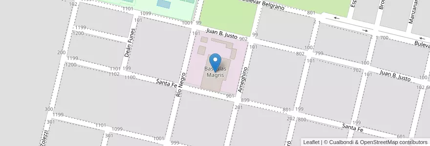 Mapa de ubicacion de Basculas Magris en 아르헨티나, Santa Fe, Departamento General López, Municipio De Rufino.