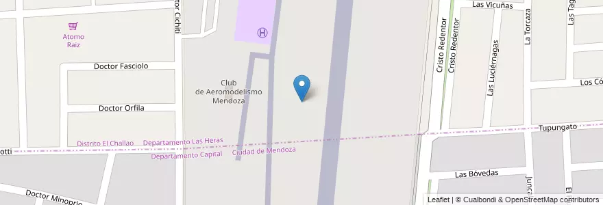 Mapa de ubicacion de Base Cóndor en Argentinien, Chile, Mendoza, Distrito El Challao.