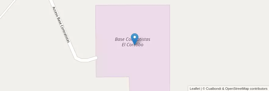Mapa de ubicacion de Base Contratistas El Corcobo en アルゼンチン, チリ, メンドーサ州, Departamento Malargüe, Distrito Agua Escondida.