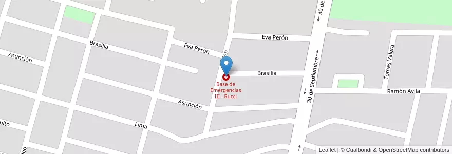 Mapa de ubicacion de Base de Emergencias III - Rucci en 阿根廷, La Rioja, Departamento Capital, La Rioja.