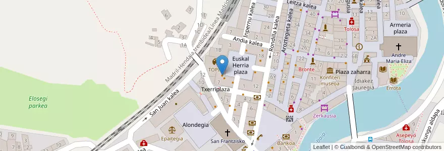Mapa de ubicacion de Baserri en 西班牙, 巴斯克, Gipuzkoa, Tolosaldea, Tolosa.