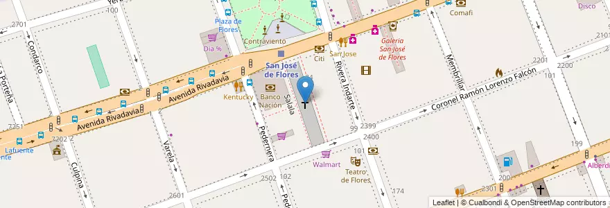Mapa de ubicacion de Basílica de San José de Flores, Flores en 아르헨티나, Ciudad Autónoma De Buenos Aires, Comuna 7, 부에노스아이레스.