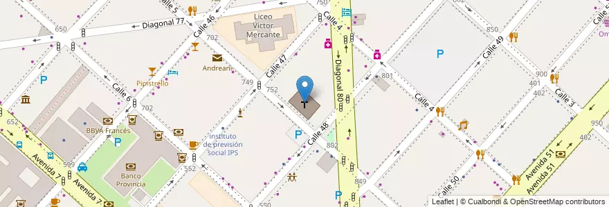 Mapa de ubicacion de Basílica de San Ponciano, Casco Urbano en アルゼンチン, ブエノスアイレス州, Partido De La Plata, La Plata.