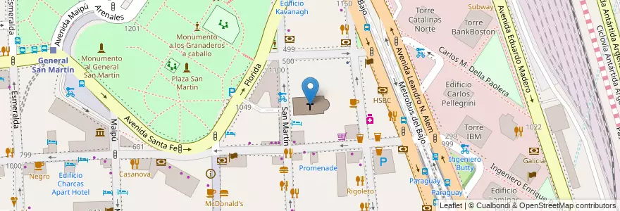 Mapa de ubicacion de Basílica del Santísimo Sacramento, Retiro en Argentinië, Ciudad Autónoma De Buenos Aires, Comuna 1, Buenos Aires.
