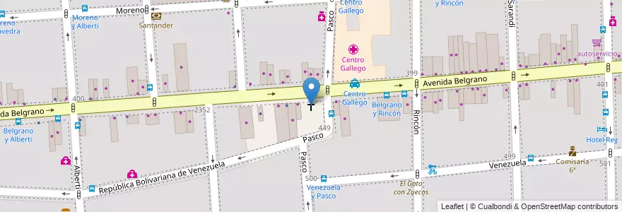 Mapa de ubicacion de Basílica Santuario de Santa Rosa de Lima, Balvanera en Argentinië, Ciudad Autónoma De Buenos Aires, Comuna 3, Buenos Aires.