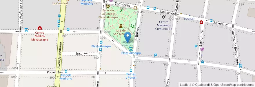Mapa de ubicacion de Basquet Almagro, Almagro en آرژانتین, Ciudad Autónoma De Buenos Aires, Comuna 5, Buenos Aires.