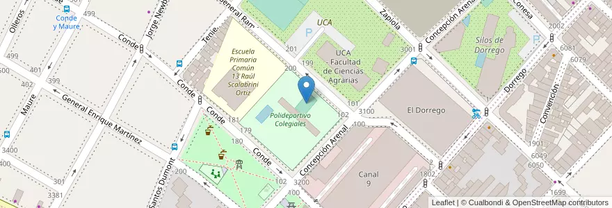 Mapa de ubicacion de Basquet Polideportivo Colegiales, Colegiales en Argentine, Ciudad Autónoma De Buenos Aires, Buenos Aires.