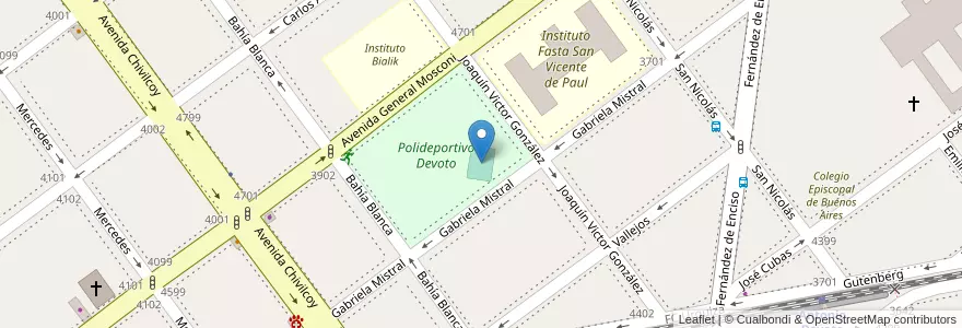 Mapa de ubicacion de Basquet Polideportivo Onega, Villa Devoto en آرژانتین, Ciudad Autónoma De Buenos Aires, Buenos Aires, Comuna 11.