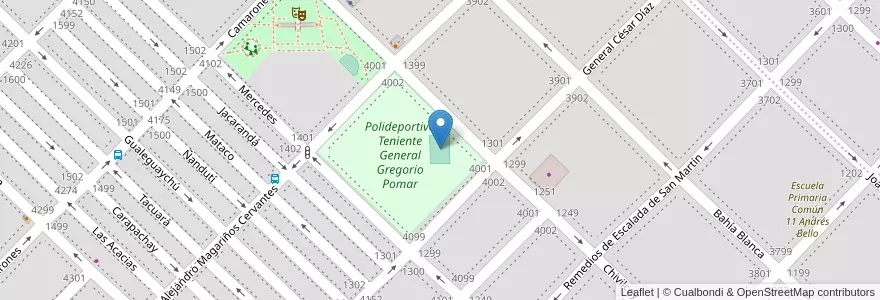 Mapa de ubicacion de Basquet Polideportivo Pomar, Floresta en Arjantin, Ciudad Autónoma De Buenos Aires, Buenos Aires, Comuna 10.