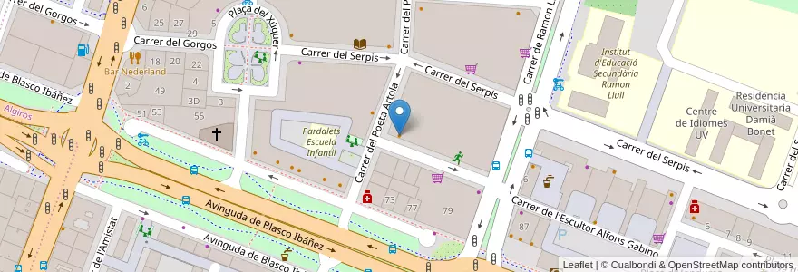 Mapa de ubicacion de Bastard coffee kitchen en 西班牙, Comunitat Valenciana, 華倫西亞, Comarca De València, València.