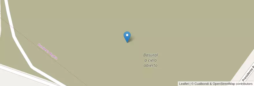Mapa de ubicacion de Basural a cielo abierto en Argentina, Chile, Chubut, Departamento Escalante, Comodoro Rivadavia.