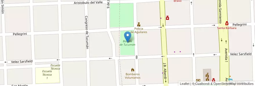 Mapa de ubicacion de Batalla de Tucumán en Аргентина, Тукуман, Departamento Río Chico, Aguilares, Municipio De Aguilares.