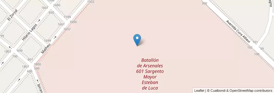 Mapa de ubicacion de Batallón de Arsenales 601 Sargento Mayor Esteban de Luca en アルゼンチン, ブエノスアイレス州, Partido De San Isidro, Boulogne Sur Mer.