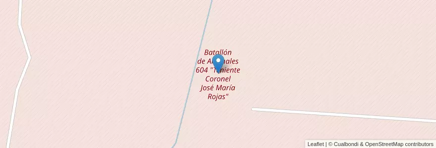Mapa de ubicacion de Batallón de Arsenales 604 "Teniente Coronel José María Rojas" en آرژانتین, Córdoba, Departamento Río Cuarto, Pedanía Río Cuarto.