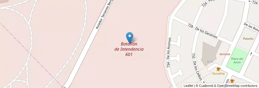 Mapa de ubicacion de Batallón de Intendencia 601 en アルゼンチン, ブエノスアイレス州, Partido De Tres De Febrero, El Palomar, Ciudad Jardín Lomas Del Palomar.