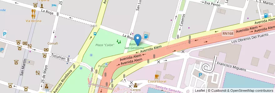 Mapa de ubicacion de Batería San Gerónimo en الأرجنتين, سانتا في, إدارة العاصمة, سانتا في العاصمة, سانتا في.
