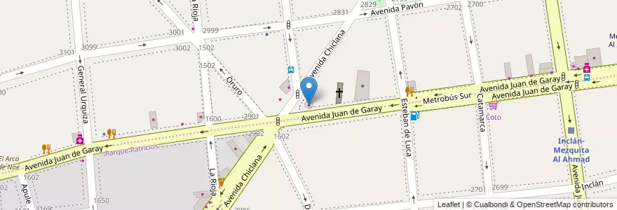 Mapa de ubicacion de Baterias, San Cristobal en 아르헨티나, Ciudad Autónoma De Buenos Aires, Comuna 3, 부에노스아이레스.
